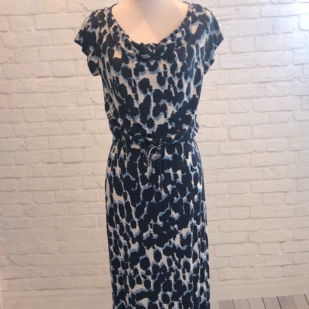 Gap Navy & White Tie Front Maxi Dress, Size S
